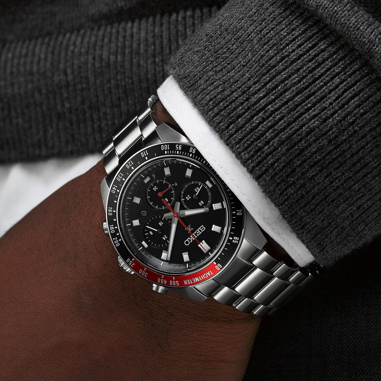 Seiko Prospex Solar Men's Stainless Steel Chronograph Watch SSC915P1 Big Coke