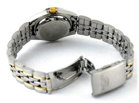 Seiko 5 Classic Ladies Size White Dial 2 Tone Gold Plated Stainless Steel Strap Watch SYMA35K1 - Diligence1International