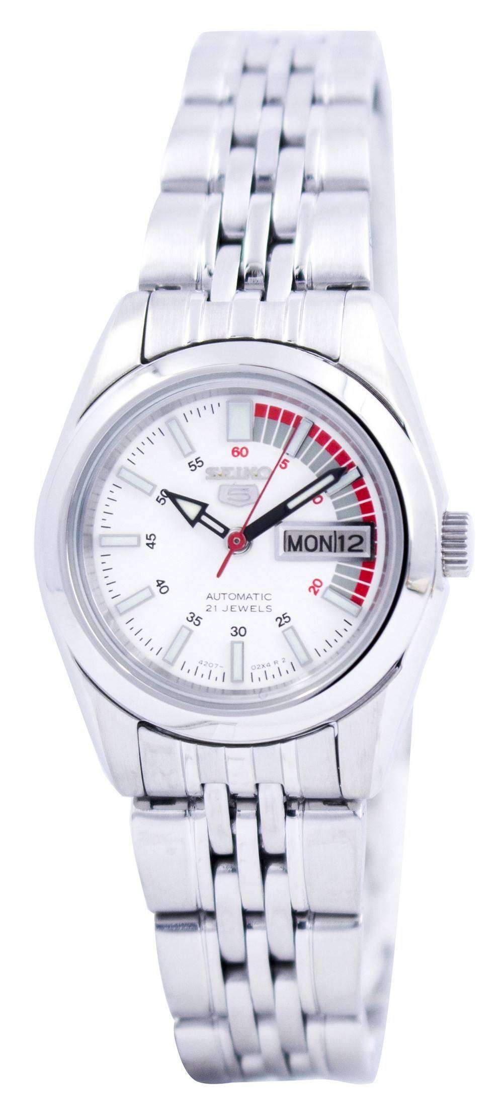 Seiko 5 Classic Ladies Size White Dial Stainless Steel Strap Watch SYMA41K1 - Diligence1International