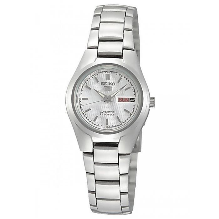 Seiko 5 Classic Ladies Size Silver Dial Stainless Steel Strap Watch SYMC07K1 - Diligence1International