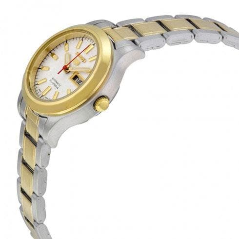 Seiko 5 Classic Ladies Size White Dial 2 Tone Gold Plated Stainless Steel Strap Watch SYMD90K1 - Diligence1International