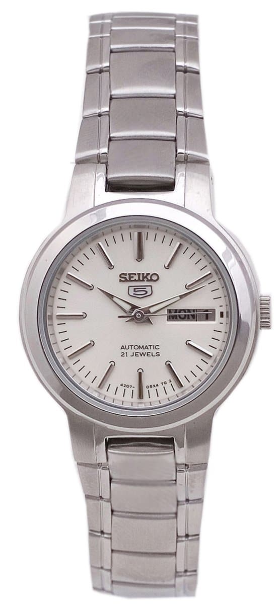 Seiko Classic Ladies Size White Dial Stainless Steel Strap Watch SYME39K1