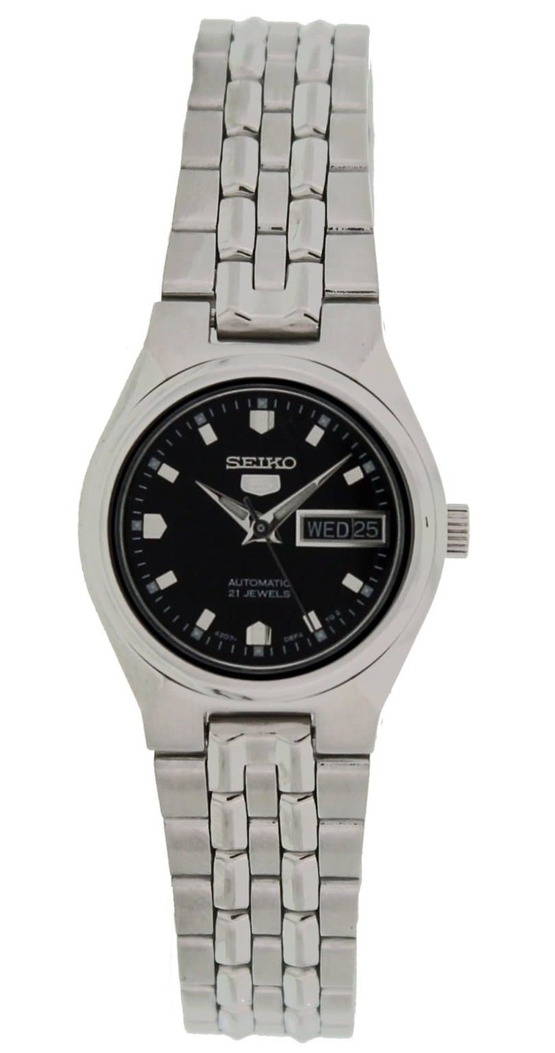 Seiko 5 Classic Ladies Size Black Dial Stainless Steel Strap Watch SYMK43K1 - Diligence1International