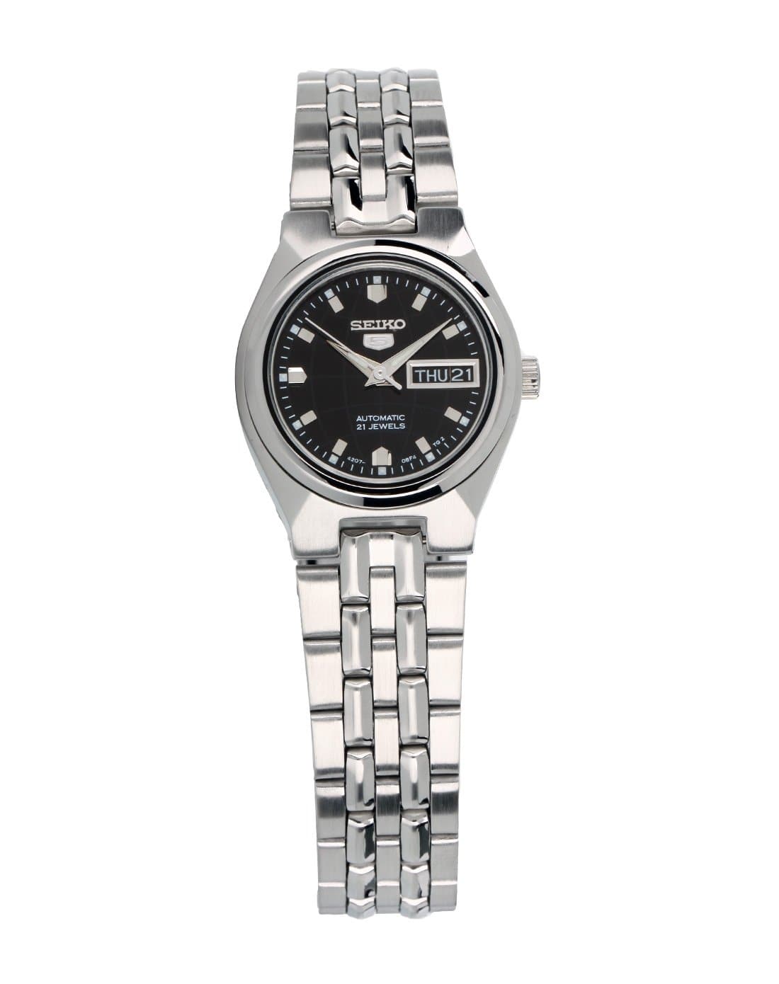 Seiko 5 Classic Ladies Size Black Dial Stainless Steel Strap Watch SYMK43K1 - Diligence1International