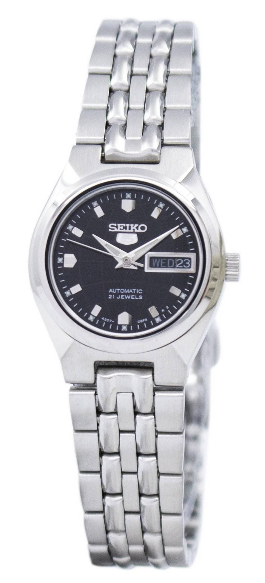 Seiko 5 Classic Ladies Size Black Dial Stainless Steel Strap Watch SYMK43K1 - Diligence1International