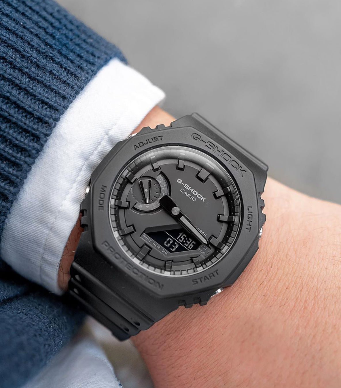 Casio G-Shock Carbon Core Guard ALL Black AP CasiOak Watch GA2100-1A1DR - Diligence1International