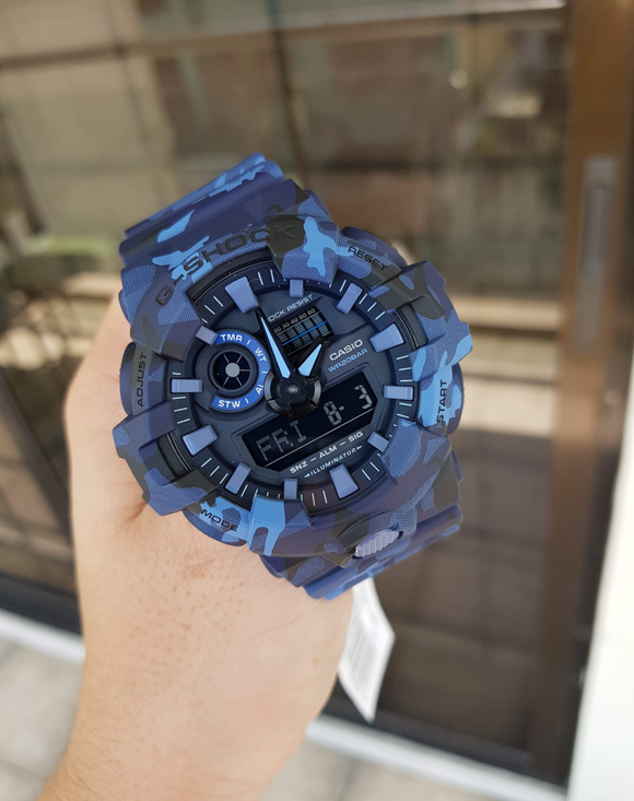 Casio G-Shock Military Blue Camo Watch Camouflage GA700CM-2ADR - Diligence1International