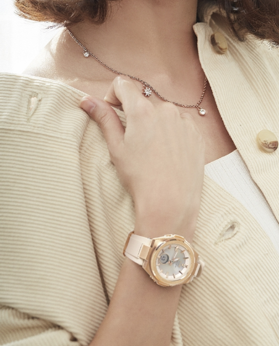 Casio Baby-G G-MS Anadigi Rose Gold Plated Silver Dial Light Pink Watch MSGS200G-4ADR - Diligence1International