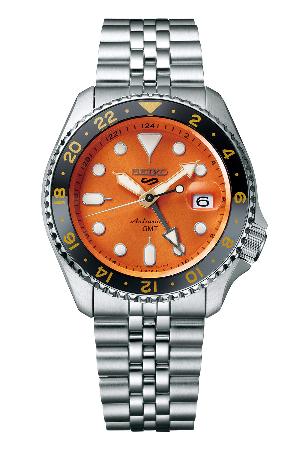Seiko 5 100M GMT Style Orange Dial Automatic Watch SSK005K1