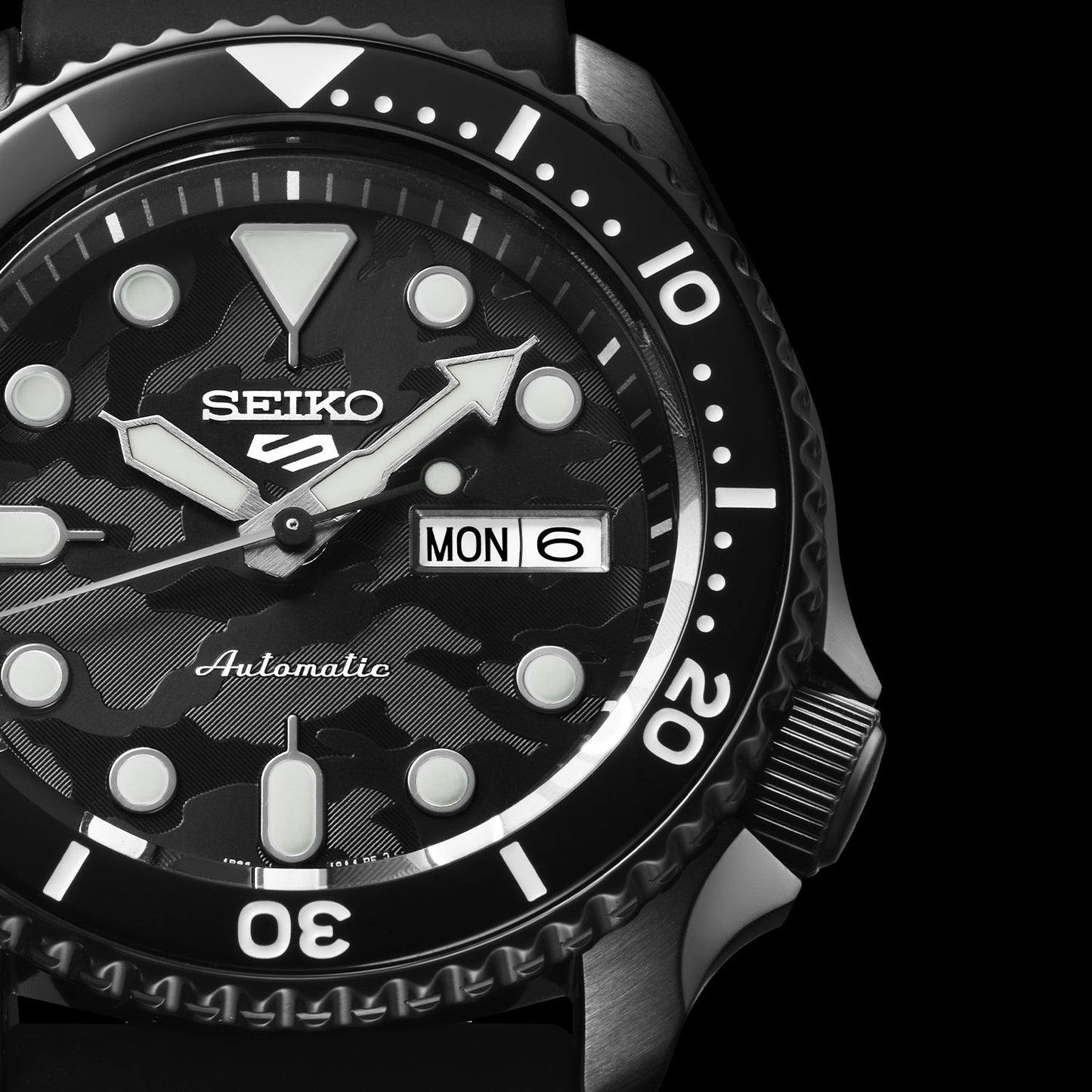 Seiko 5 Sports 100M LE Yuto Horigome Automatic Men's Watch Black Camo Dial SRPJ39K1