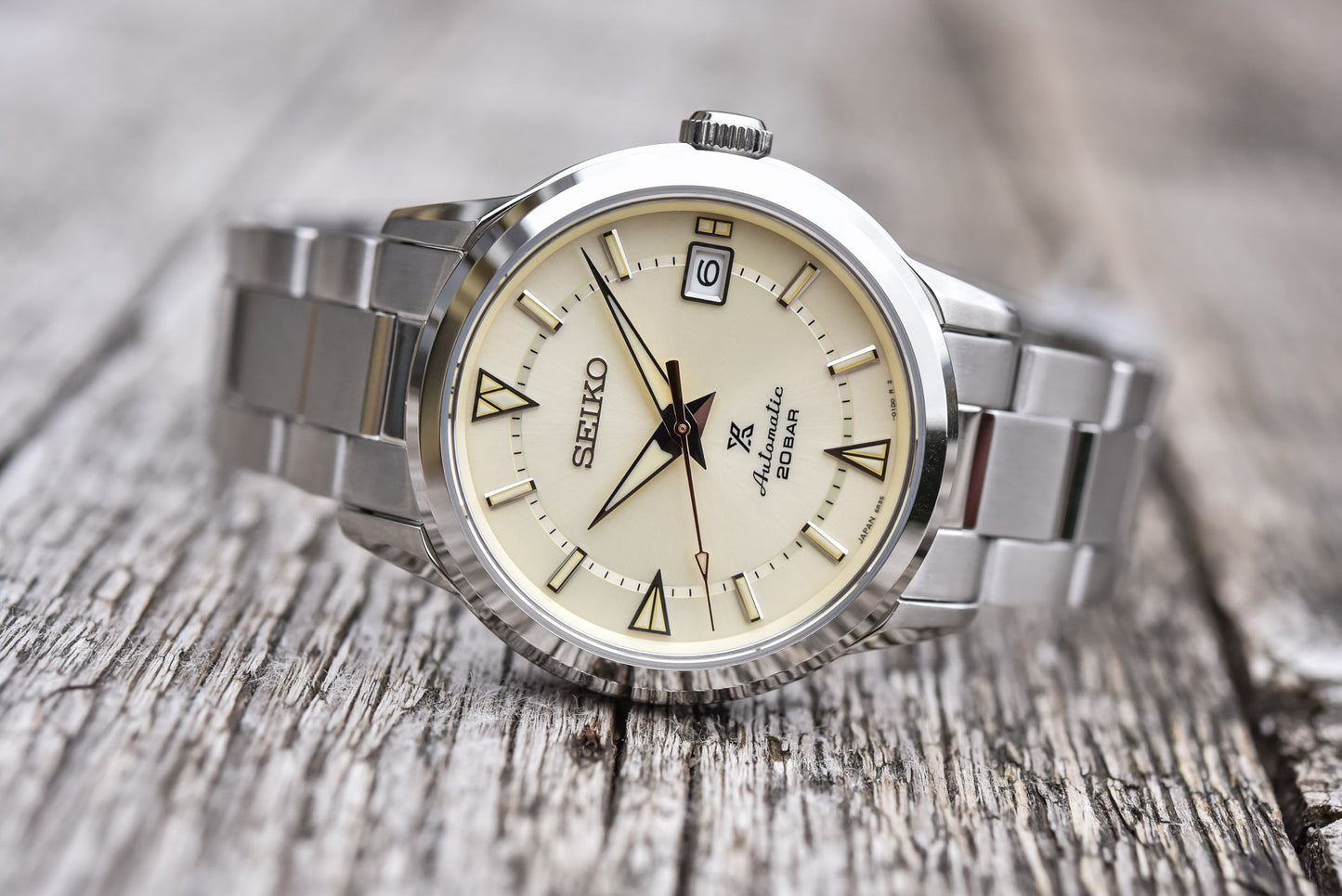 Seiko Japan Made Prospex 1959 Baby Alpinist Silver Cream Men's Stainless Watch SPB241J1