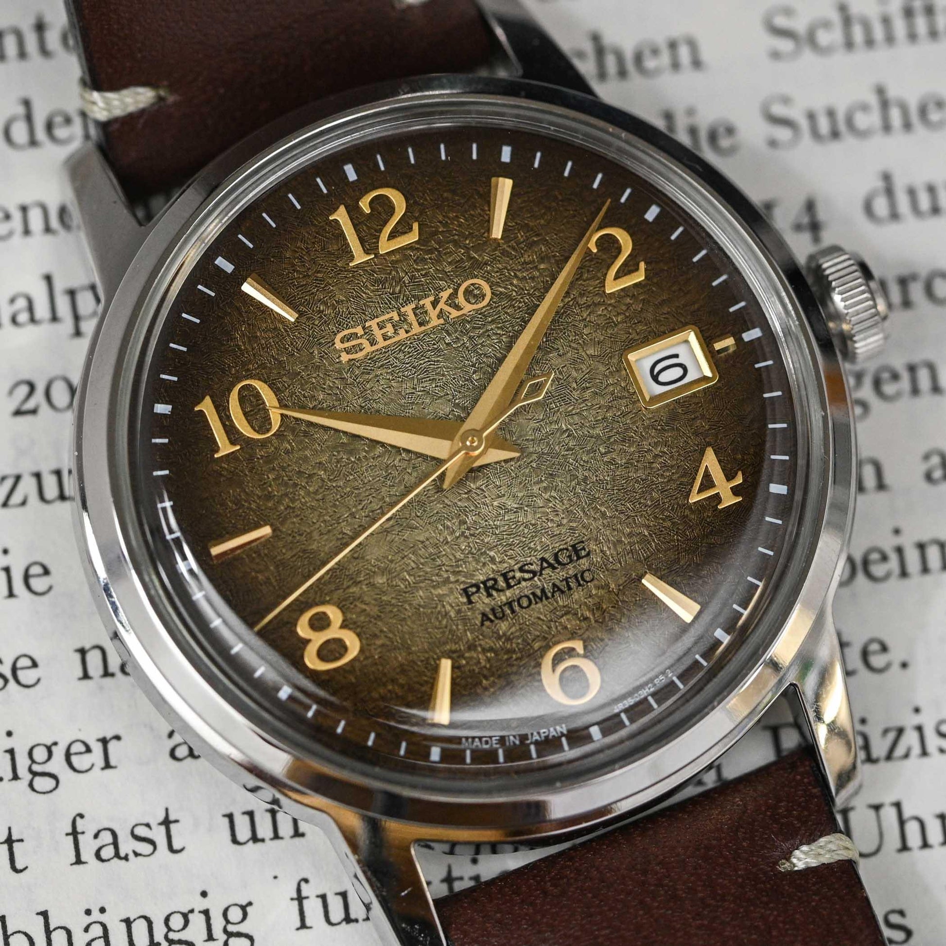 Seiko Presage LE Cocktail Time Hojicha Brown Men's Leather Strap Watch SRPF43J1 - Diligence1International