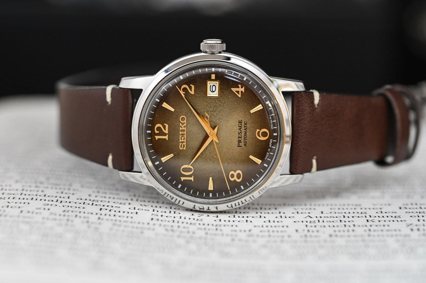 Seiko Presage LE Cocktail Time Hojicha Brown Men's Leather Strap Watch SRPF43J1 - Diligence1International