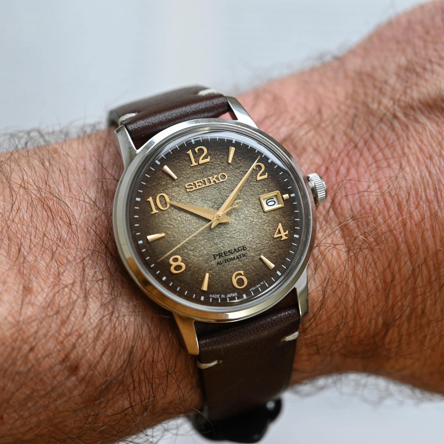 Seiko Presage LE Cocktail Time Hojicha Brown Men's Leather Strap Watch SRPF43J1 - Diligence1International