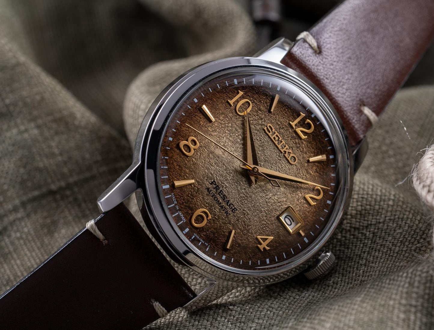 Seiko Presage LE Cocktail Time Hojicha Brown Men's Leather Strap Watch SRPF43J1 - Diligence1International