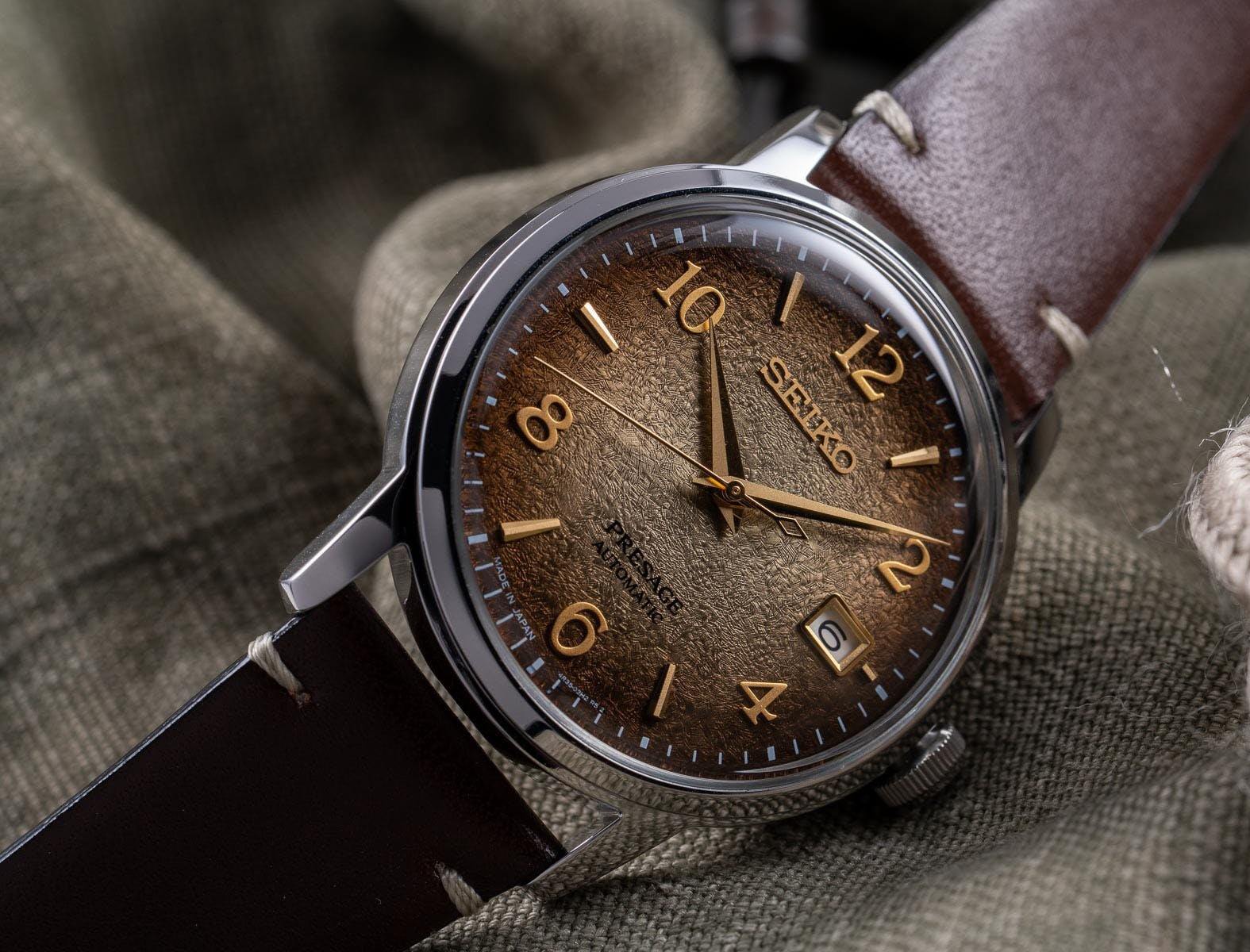 Seiko Presage LE Cocktail Time Hojicha Brown Men's Leather Strap Watch SRPF43J1 - Diligence1International