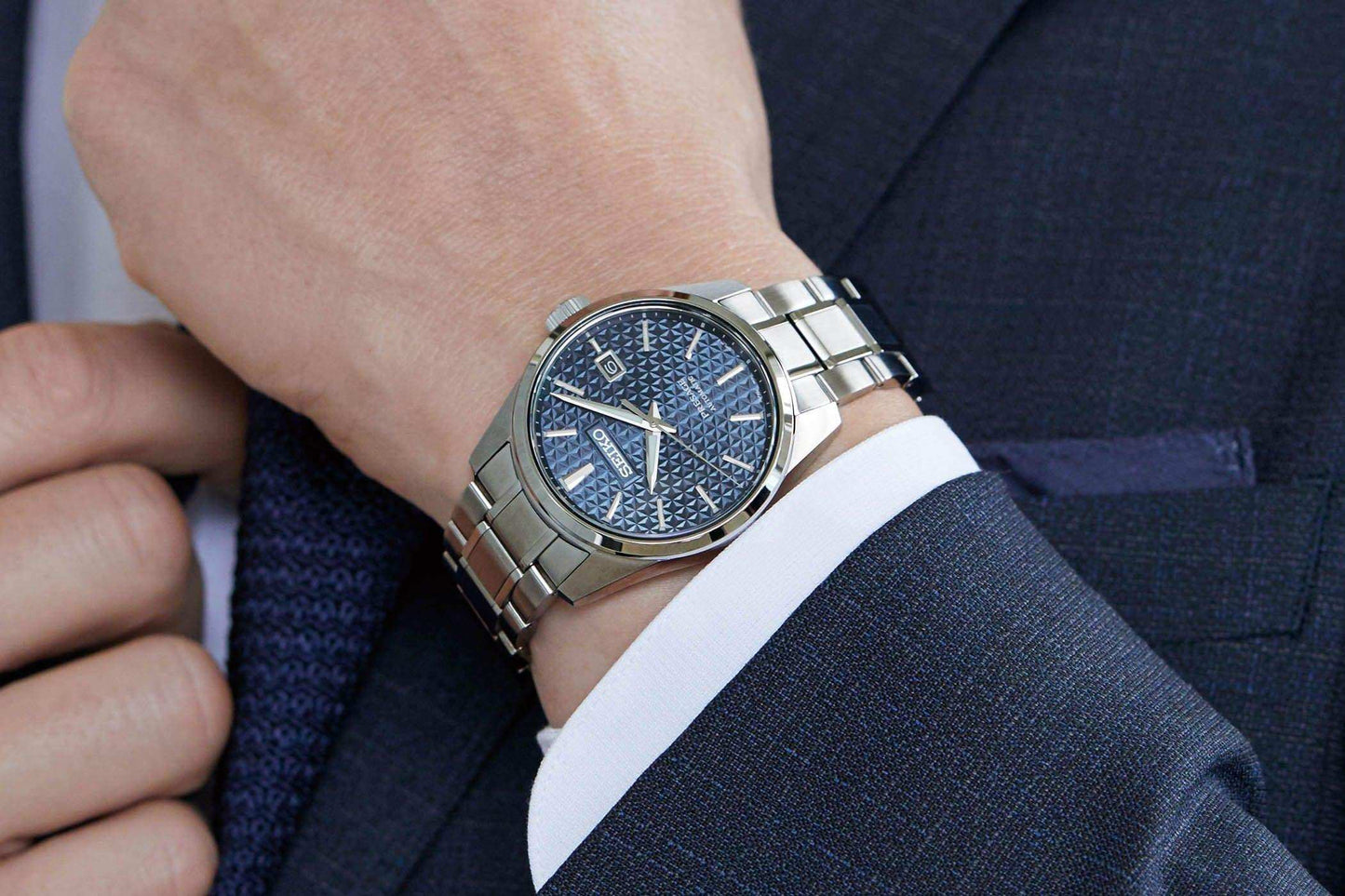 Seiko JAPAN Made Presage Sharp Edged Series Aitetsu Blue Men's Stainless Steel Watch SPB167J1 - Diligence1International