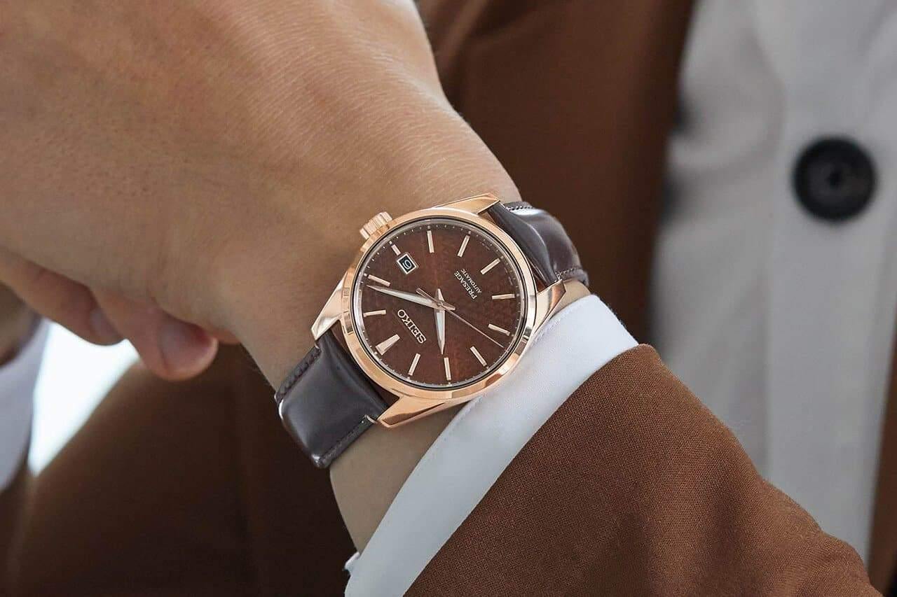 Seiko JAPAN Made Presage Sharp Edged Series Susutake Brown Men's Leather Strap Watch SPB170J1 - Diligence1International