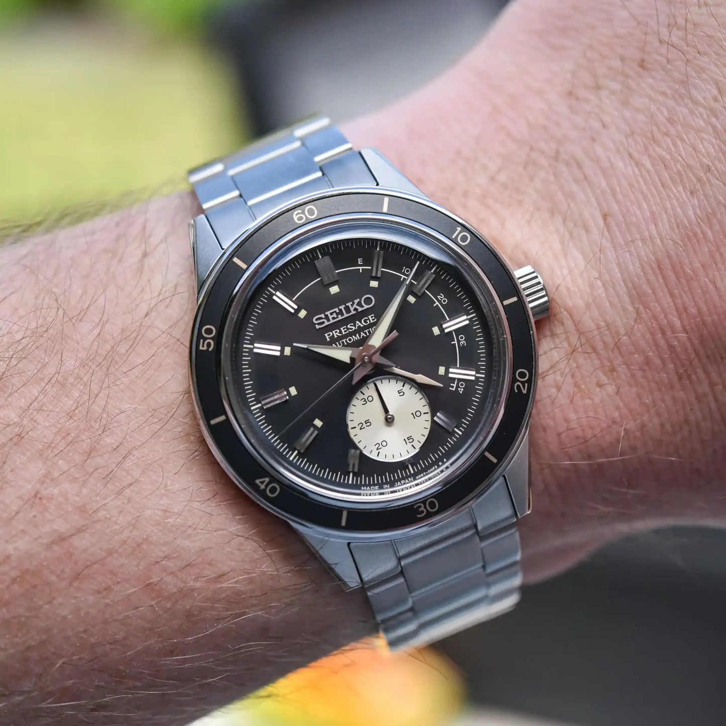 Seiko Presage Style 60 Black Men's Stainless Steel Watch w/ Pow. Res. Indicator SSA449J1