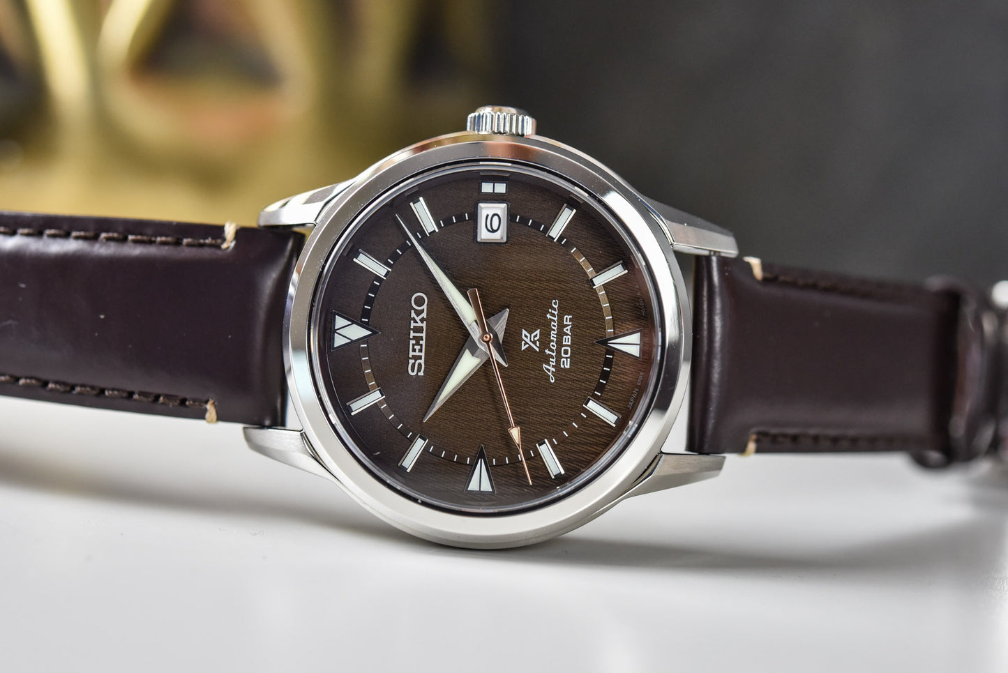 Seiko Japan Made Prospex 1959 Baby Alpinist Brown Men's Leather Watch SPB251J1