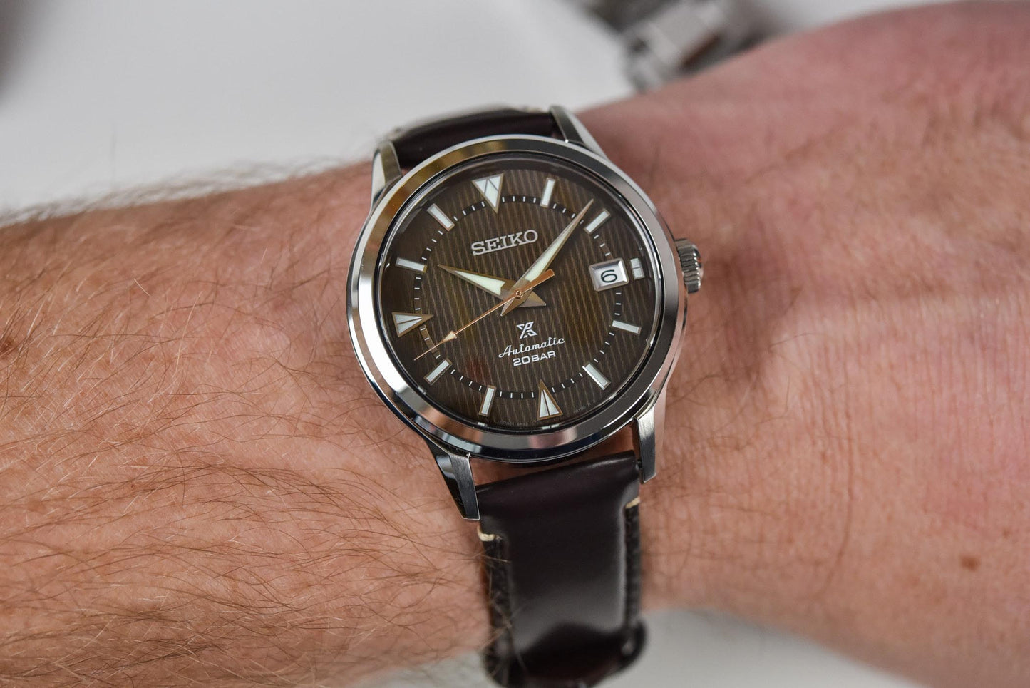 Seiko Japan Made Prospex 1959 Baby Alpinist Brown Men's Leather Watch SPB251J1