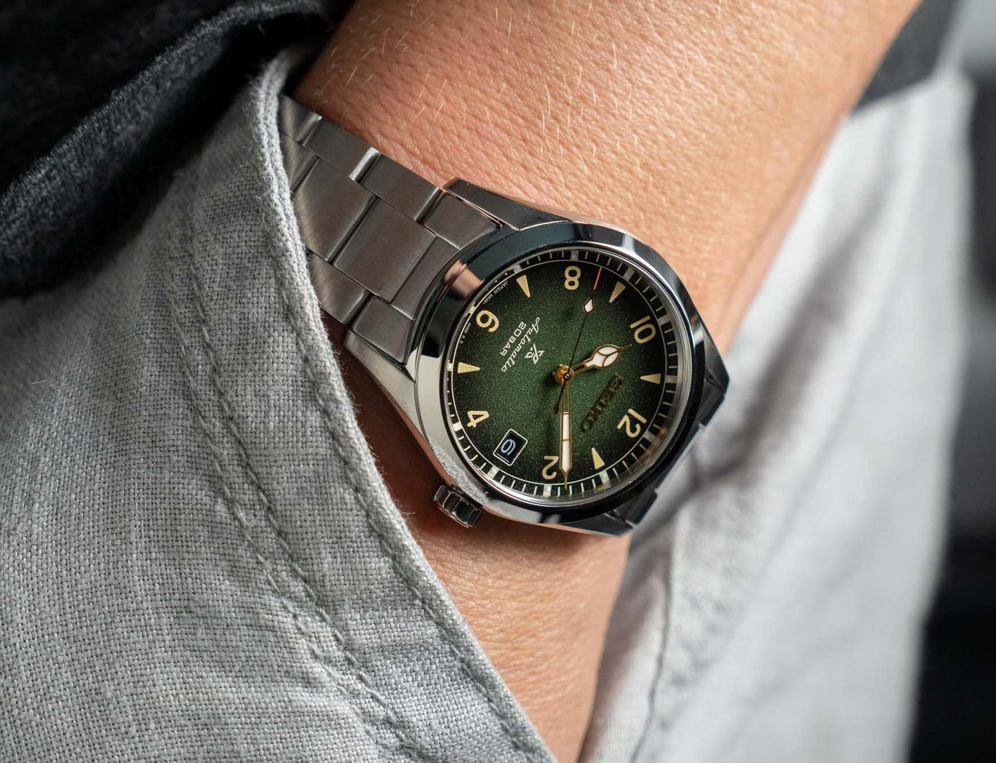 Seiko JAPAN Made Prospex Baby Alpinist Green Junior Men's Stainless Watch SPB155J1 - Diligence1International
