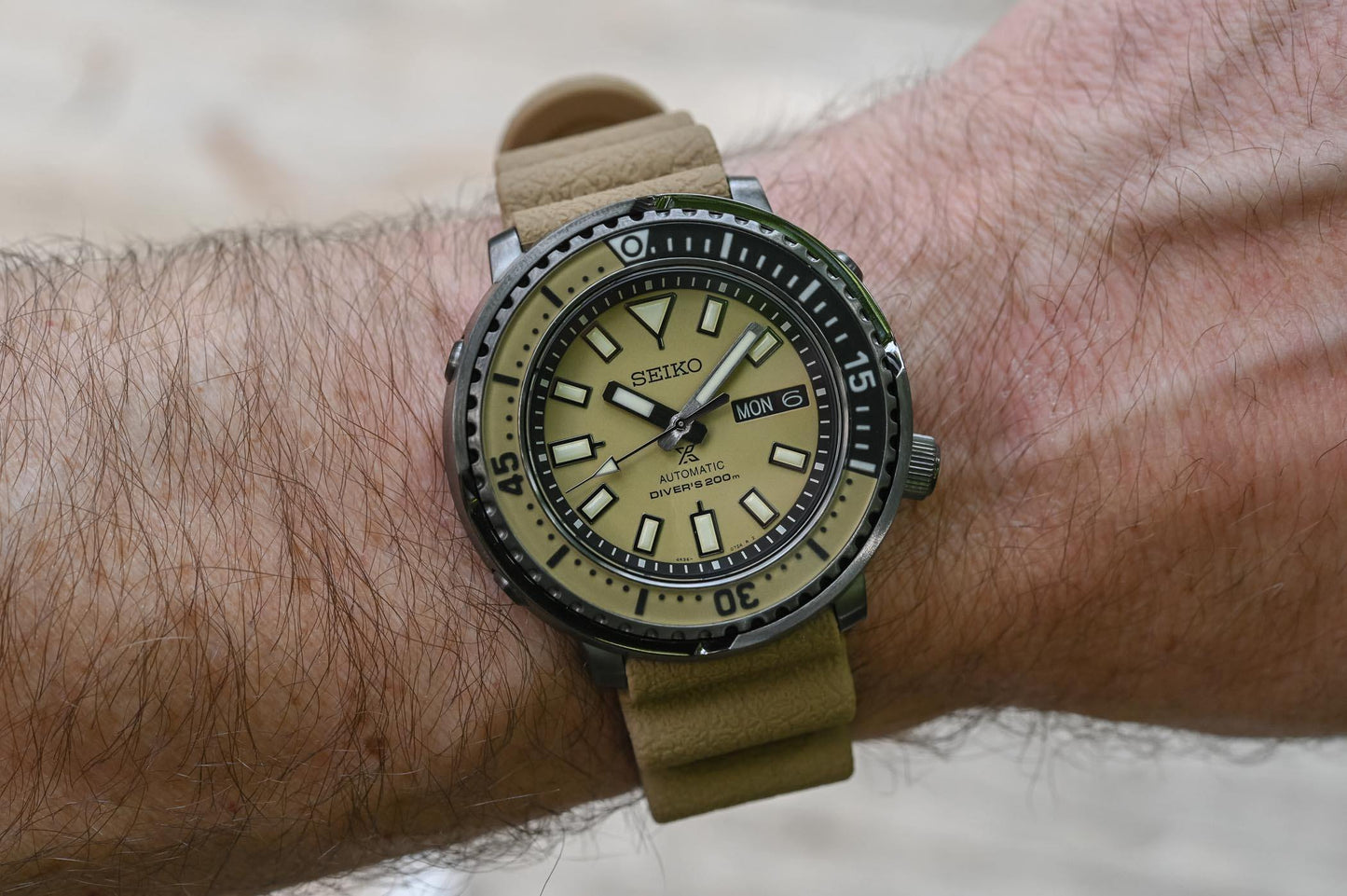 Seiko Prospex Men's Urban Safari "Desert Beige" Baby Tuna Watch SRPE29K1 - Diligence1International