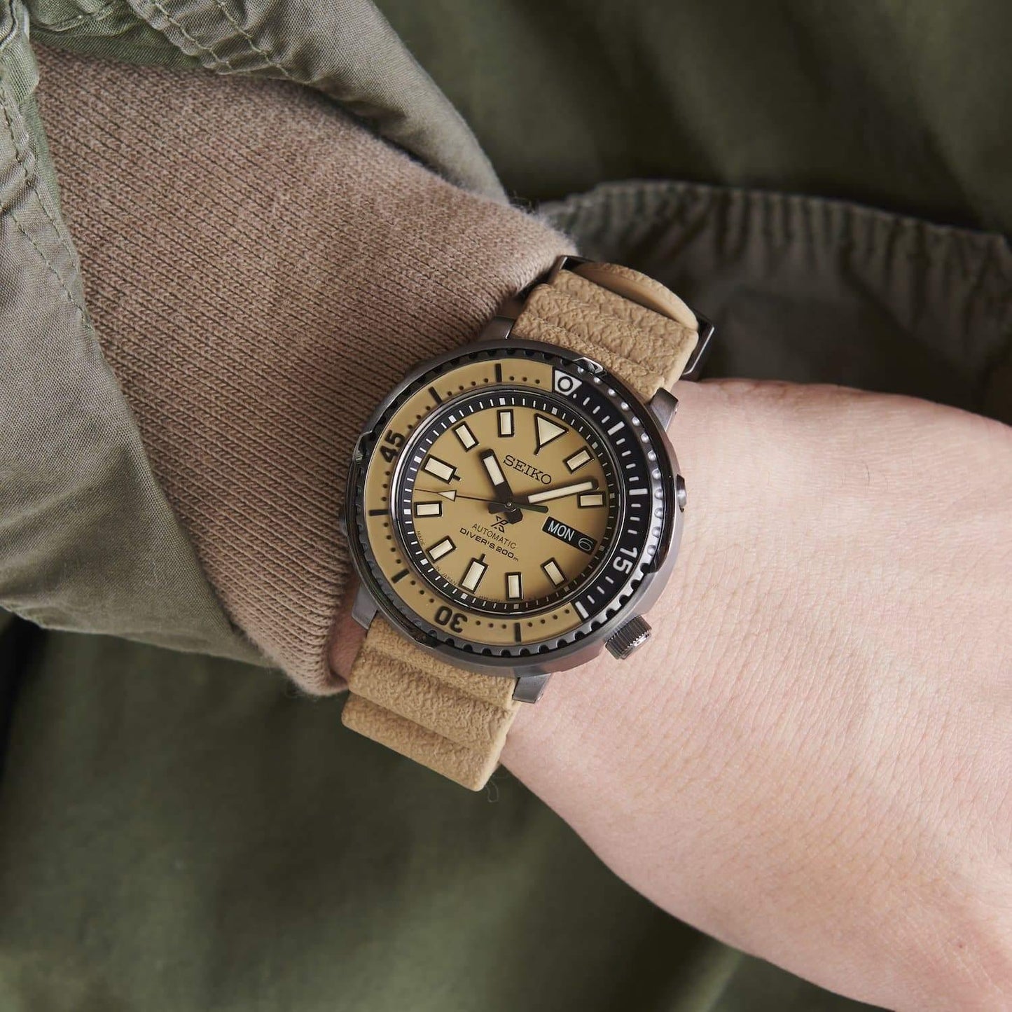 Seiko Prospex Men's Urban Safari "Desert Beige" Baby Tuna Watch SRPE29K1 - Diligence1International
