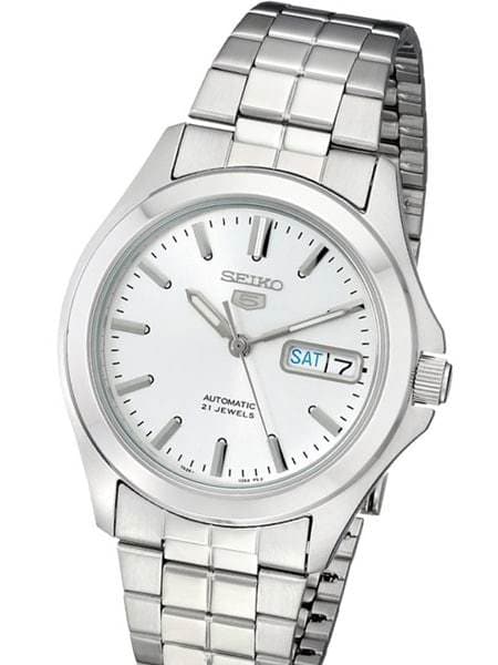 Seiko 5 Classic Men's Size Silver Dial Stainless Steel Strap Watch SNKK87K1 - Diligence1International