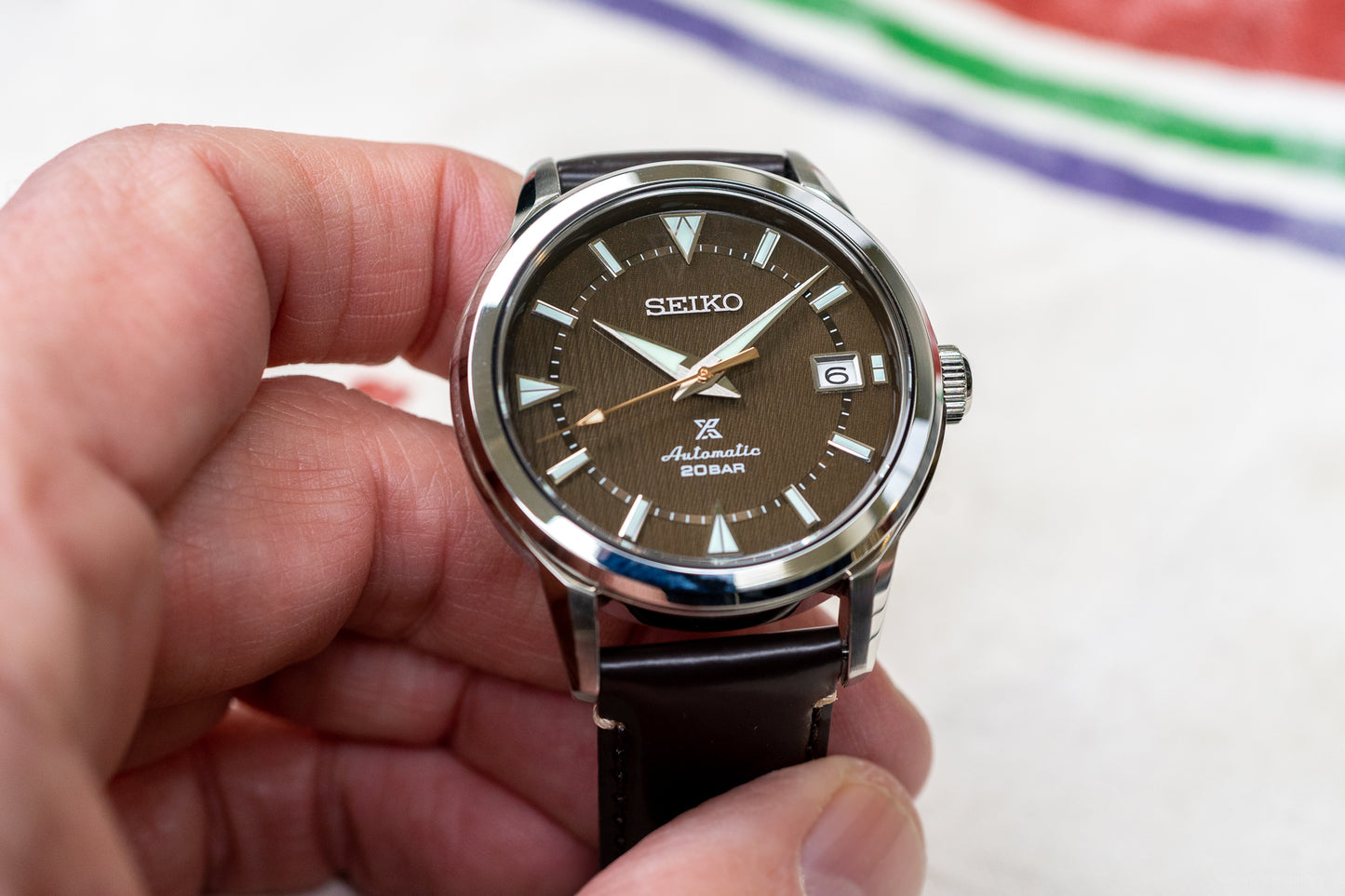 Seiko Japan Made Prospex 1959 Baby Alpinist Brown Men's Leather Watch SPB251J1