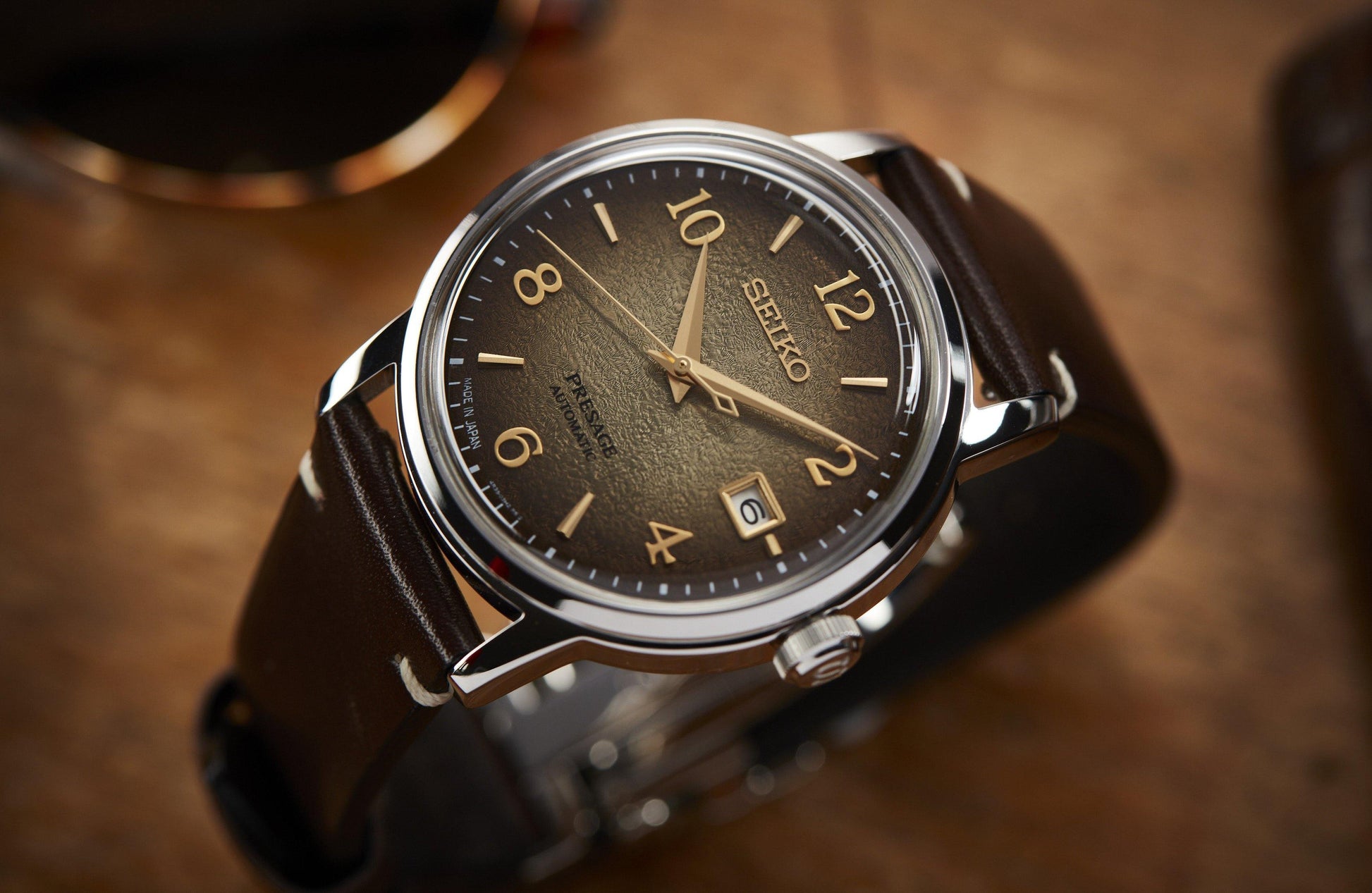 Seiko Presage LE Cocktail Time Hojicha Brown Men's Leather Strap Watch SRPF43J1 - Diligence1International
