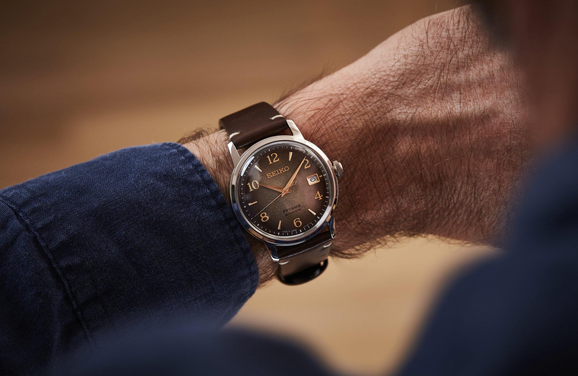 Seiko Presage LE Cocktail Time Hojicha Brown Men's Leather Strap Watch SRPF43J1 - Diligence1International