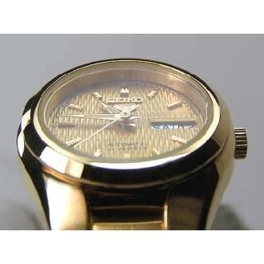 Seiko 5 Classic Gold Dial Couple's Gold Plated Stainless Steel Watch Set SNK610K1+SYMC18K1 - Diligence1International