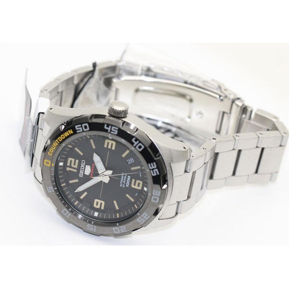 Seiko 5 Sports 100M Automatic Watch Black Dial Stainless Steel Strap SRPB83K1 - Diligence1International