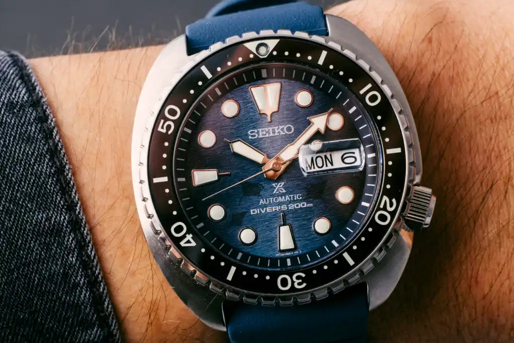 Seiko SE Save the Ocean Dark Manta Ray King Turtle Diver's Men's Rubber Strap Watch SRPF77K1 - Diligence1International