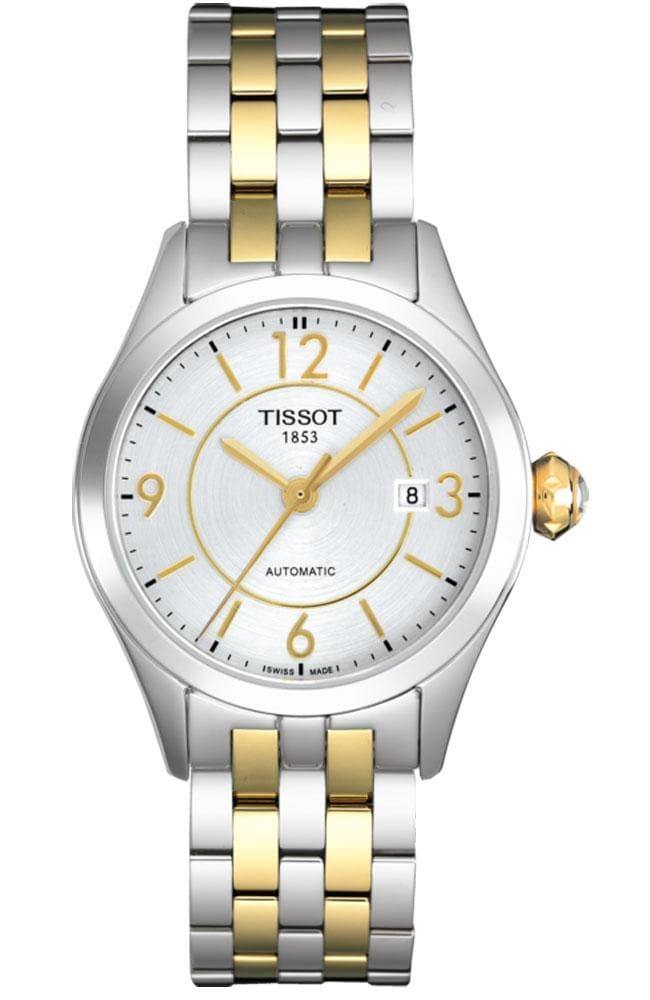 Tissot Swiss Made T-One 2 Tone Gold Plated Ladies' Automatic Watch T038.007.22.037.00 - Diligence1International