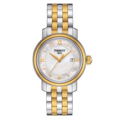Tissot Swiss Made T-Classic Bridgeport 2 Tone Gold Plated MOP Ladies' Watch T0970102211800 - Diligence1International
