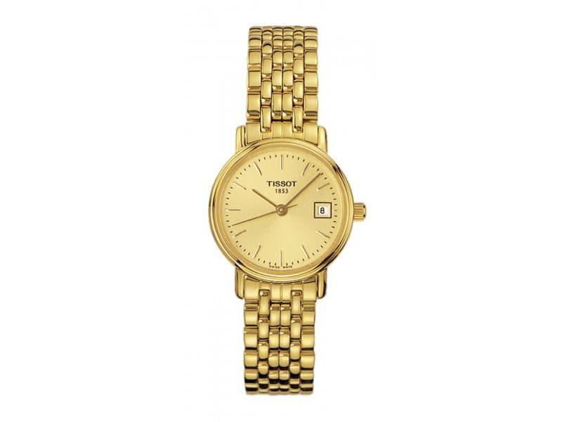 Tissot Swiss Made T-Classic Desire All Gold Plated Ladies' Watch T52.5.281.21 - Diligence1International