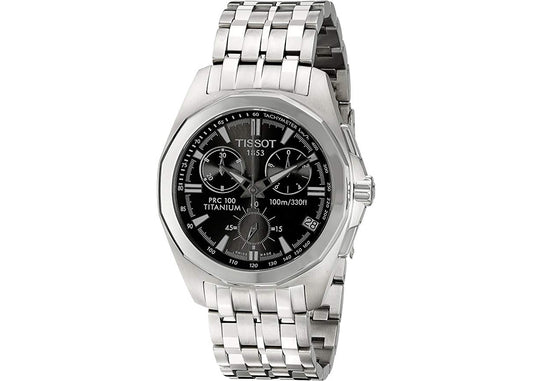 Tissot Swiss Made PRC 100 Chronograph Black Men's Titanium Watch T0084174406100 - Diligence1International