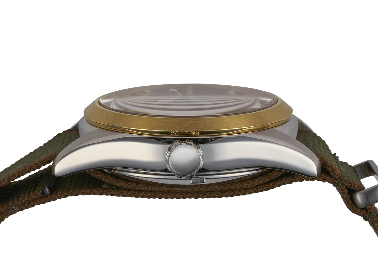 Seiko Japan Made Prospex Baby Alpinist Green Gold Bezel Junior Men's Nylon Strap Watch SPB212J1 - Diligence1International