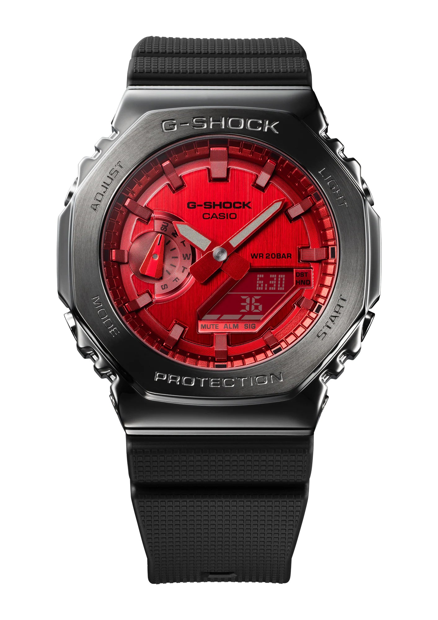 Casio G-Shock Carbon Core Guard Black x Red AP CasiOak Men's Metal Case Watch GM2100B-4ADR