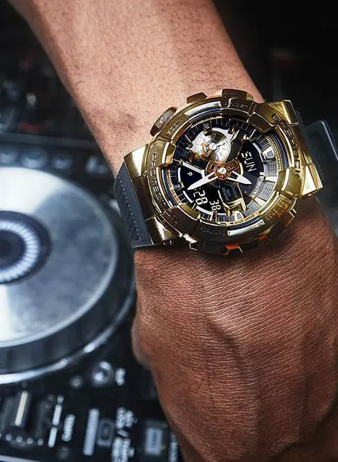 Casio G-Shock Metal Covered Series Analog-Digital Gold x Black Watch GM110G-1A9DR