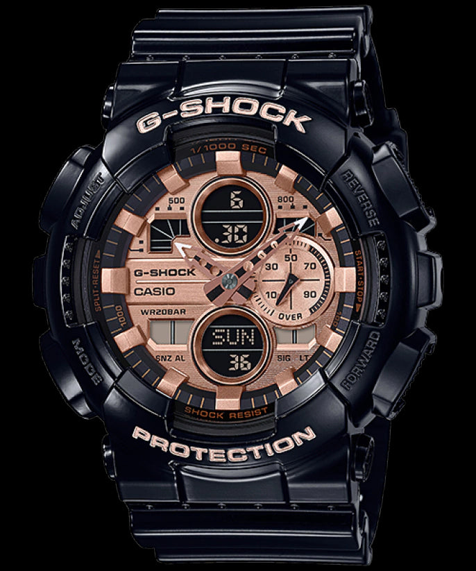 Casio G-Shock Special Color Black x Rose Gold Dial Watch GA140GB-1A2DR