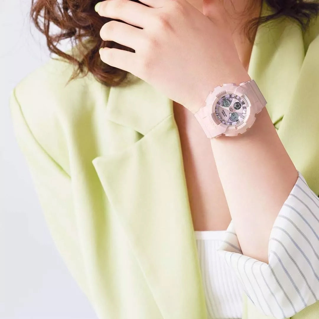 Casio Baby-G Anadigi Icey Pastel Peach Watch BA130WP-4ADR