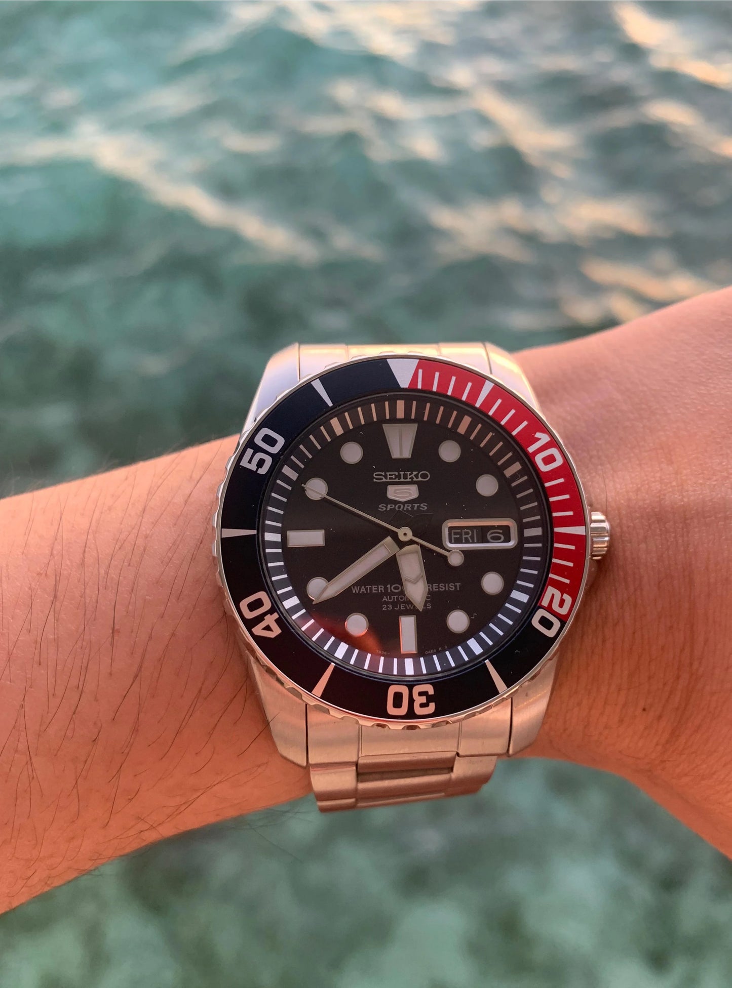 Seiko 5 Sports Pepsi Sea Urchin Automatic Men's Watch SNZF15K1