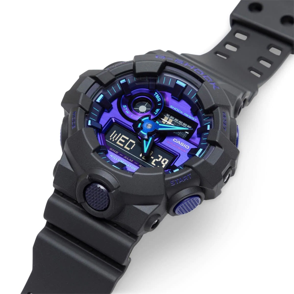 Casio G-Shock Anadigi Virtual Reality Blue Violet x Black Watch GA700VB-1ADR