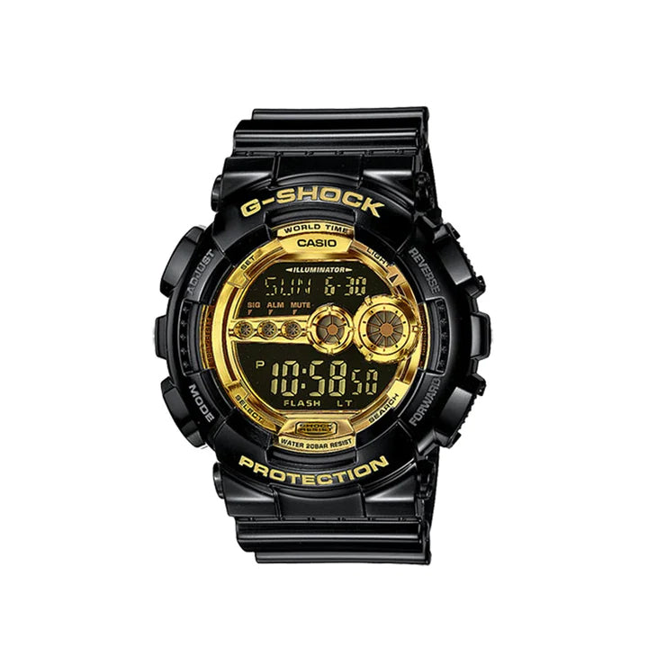Casio G-Shock Big Case Digital Black x Gold Dial Watch GD100GB-1DR