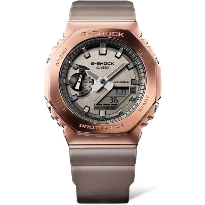 Casio G-Shock Carbon Core Guard Midnight Fog Ion Brown AP CasiOak Men's Metal Case Watch GM2100MF-5ADR
