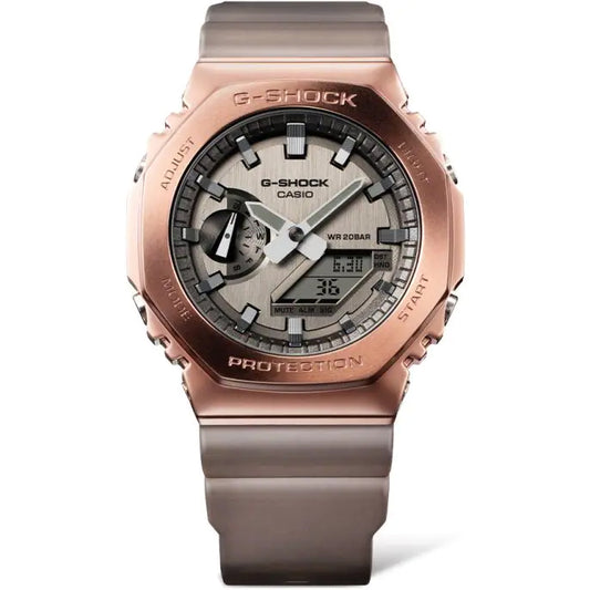 Casio G-Shock Carbon Core Guard Midnight Fog Ion Brown AP CasiOak Men's Metal Case Watch GM2100MF-5ADR