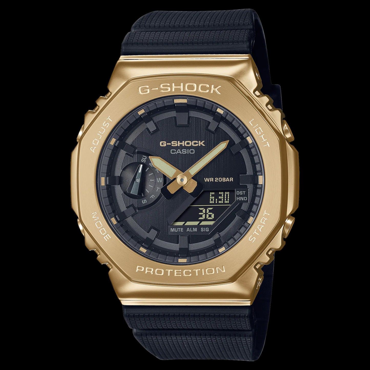 Casio G-Shock Carbon Core Guard Black x Gold AP CasiOak Men's Metal Case Watch GM2100G-1A9DR